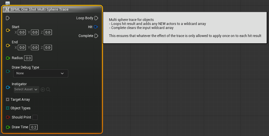 One shot multi trace Blueprint macro